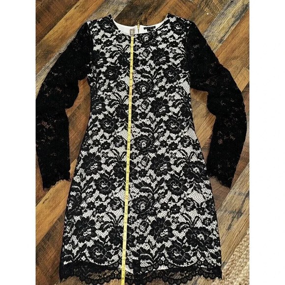 Theory Black Lace Dress Size 4 - Picture 5 of 6